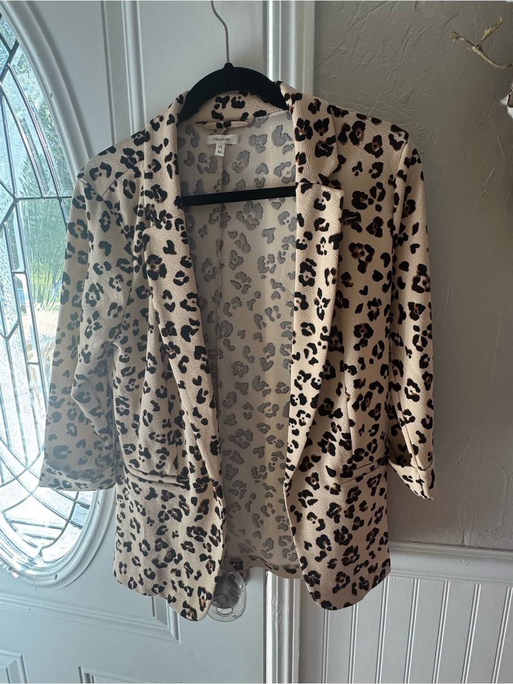 Maurices Leopard Animal Print Blazer Women’s M Stretch NWOT